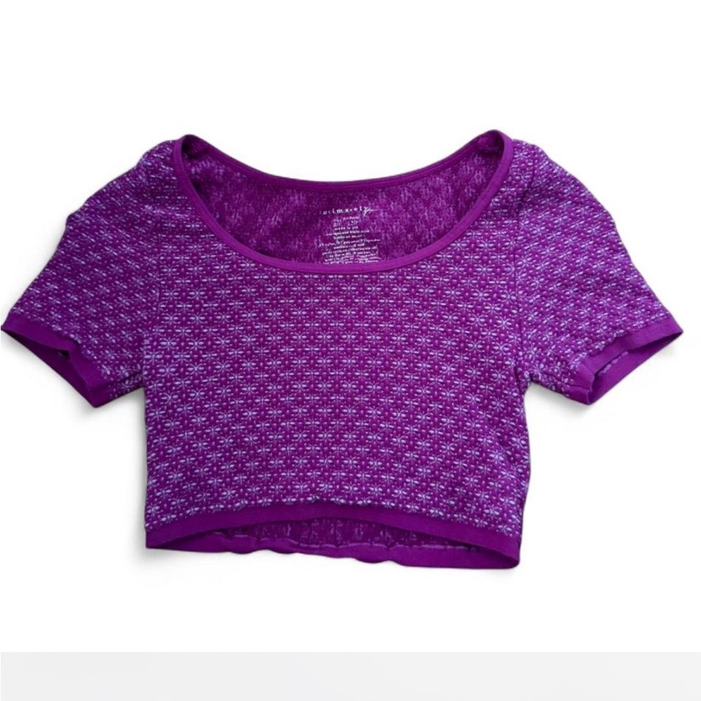 Free People PinkTextured Scoop-Neck Crop Top